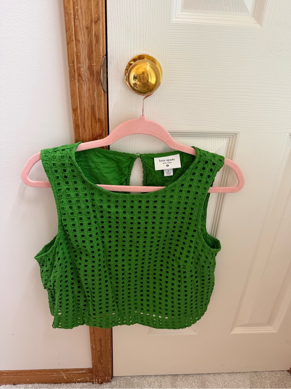 kate spade Bright Green Eyelet Crop Top
